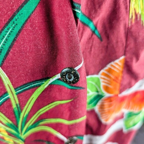 Vintage Kennington Ltd Red/Green Hawaiian Shirt M - Picture 3 of 11